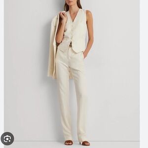 NWOT Lauren Ralph Lauren 💯 Linen Straight Leg Trousers Size 8